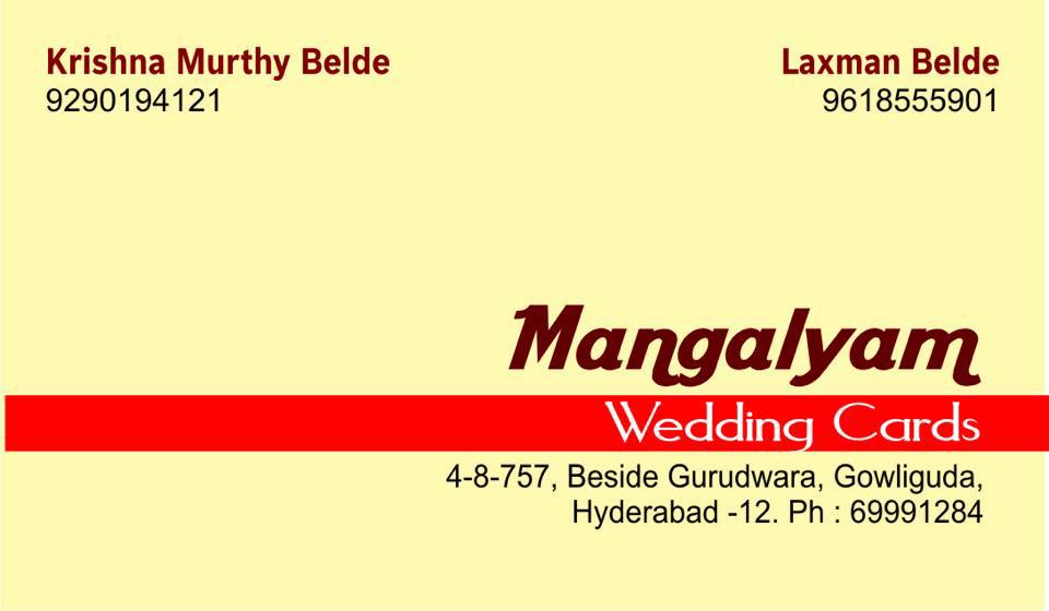 Mangalyam Cards
